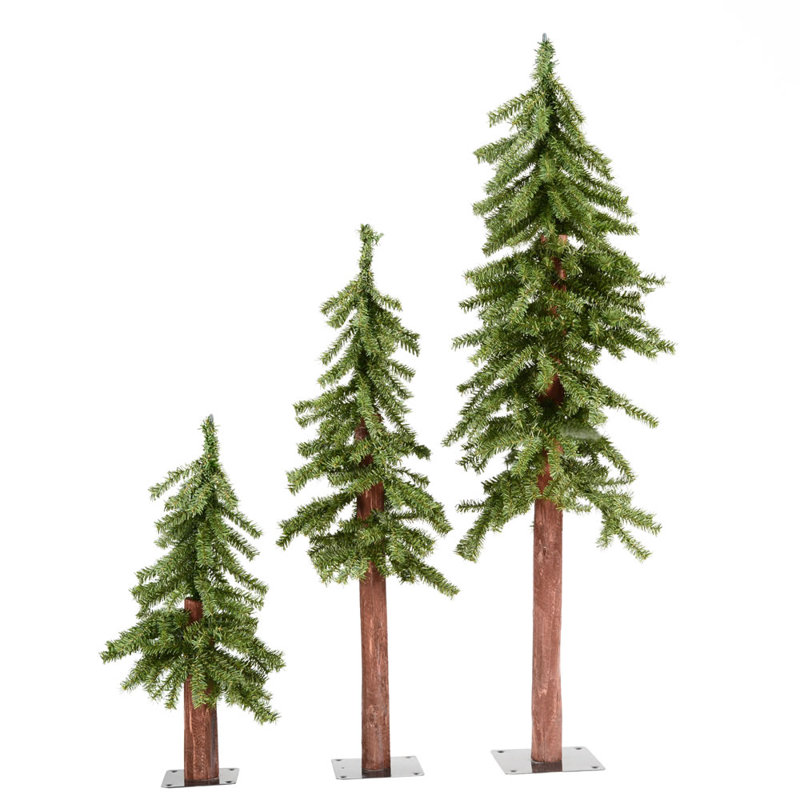 The Holiday Aisle Natural Green Pine 3 Piece Artificial Christmas Tree